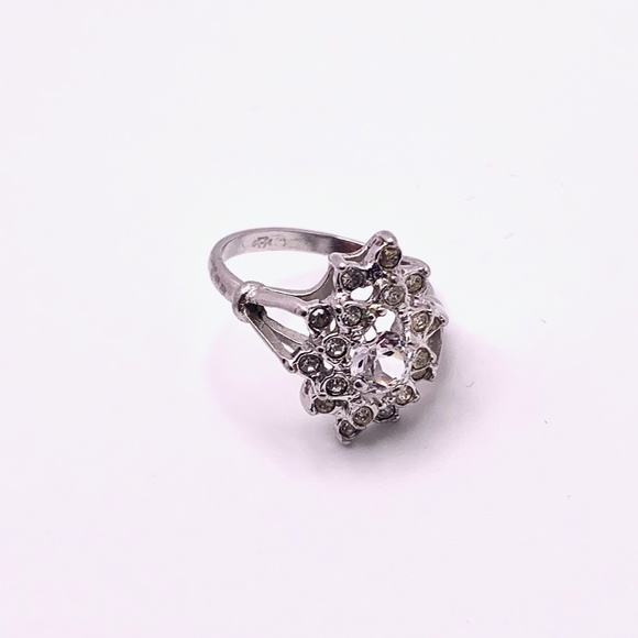 Vintage silver-plated Uncas Art Deco Ring, size 8 - Picture 6 of 10